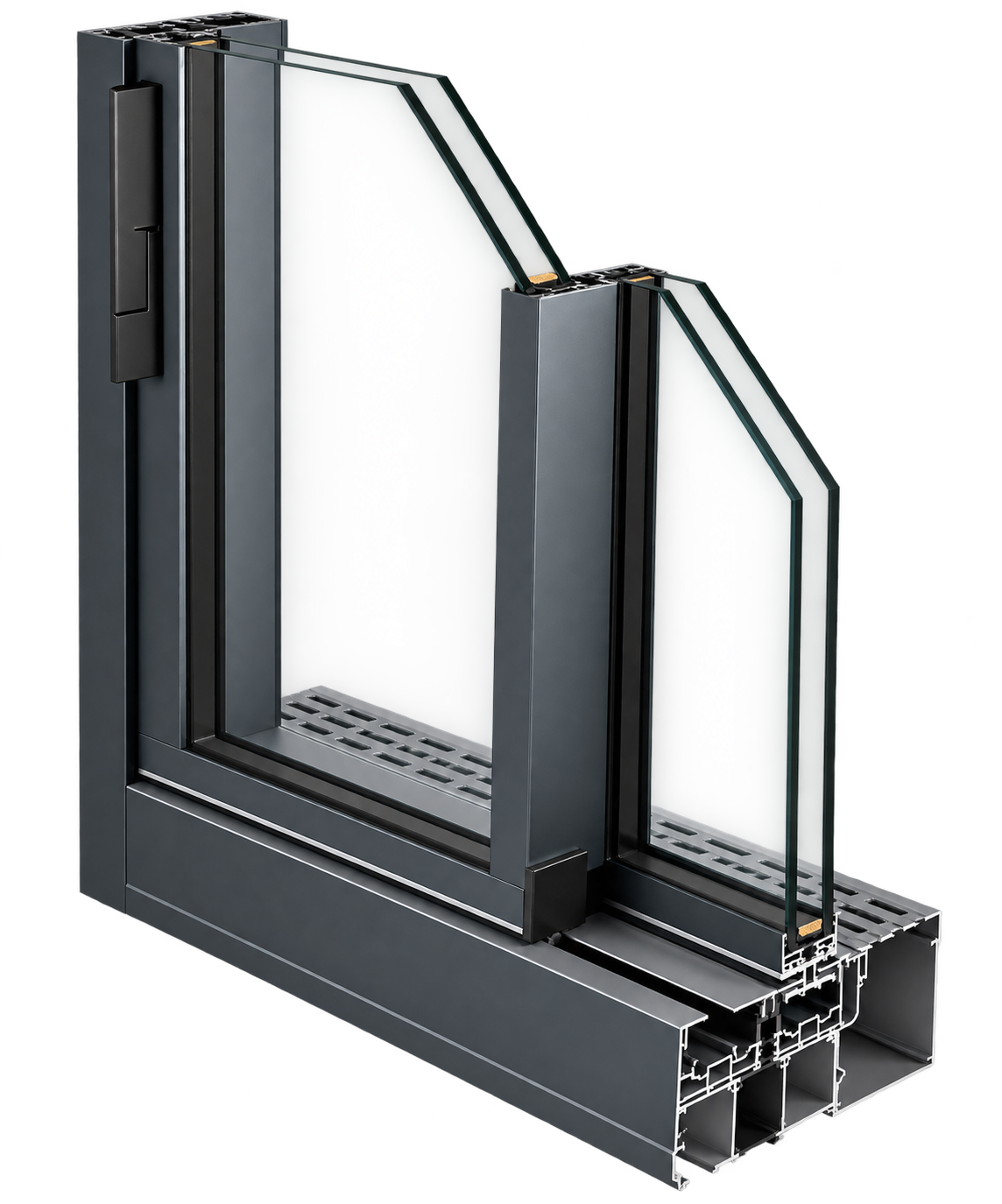 Escuadra técnica transparente del sistema minimalista Extrual E-150 RPT