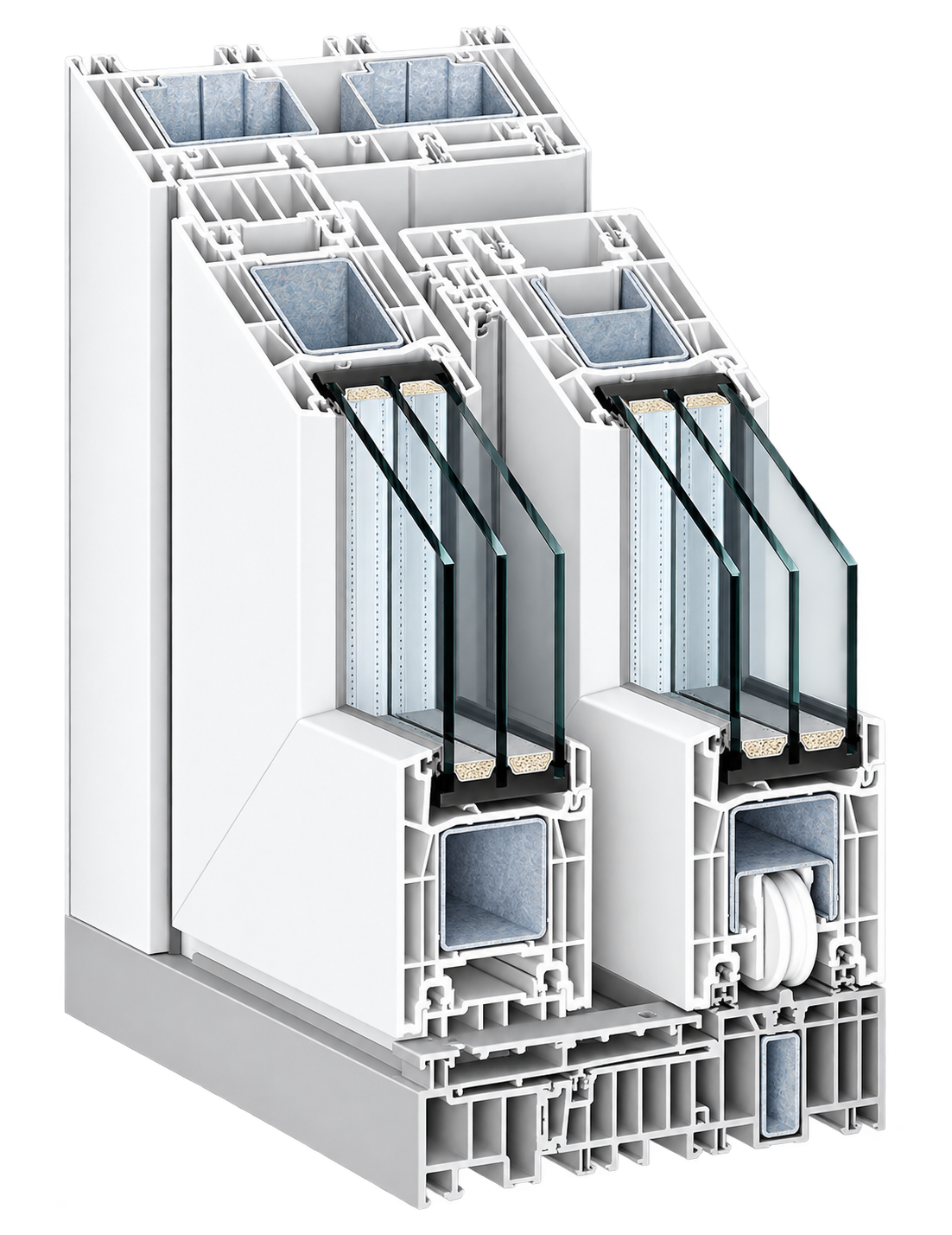Escuadra técnica Kömmerling PremiDoor 76 elevadora